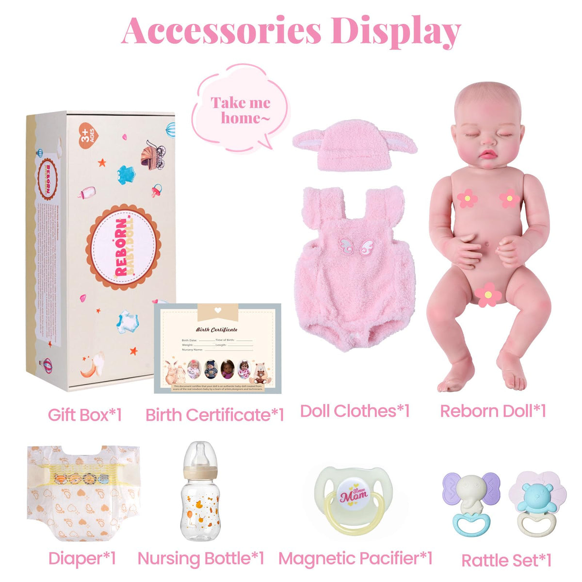 20 Inch Reborn Baby Dolls Girl with Accessories Y735