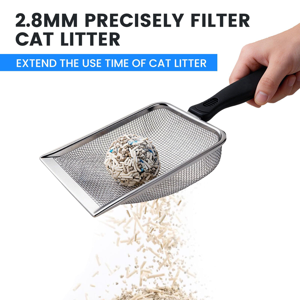 Stainless Steel Mesh Cat Litter Scoop 2.8mm Hole X72091