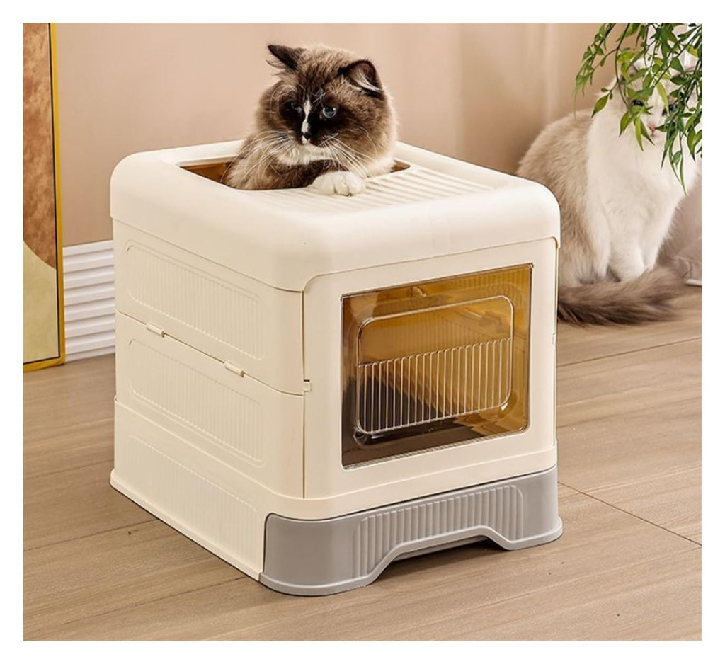 Fully Enclosed Cat Litter Box with Lid and Drawer K829973