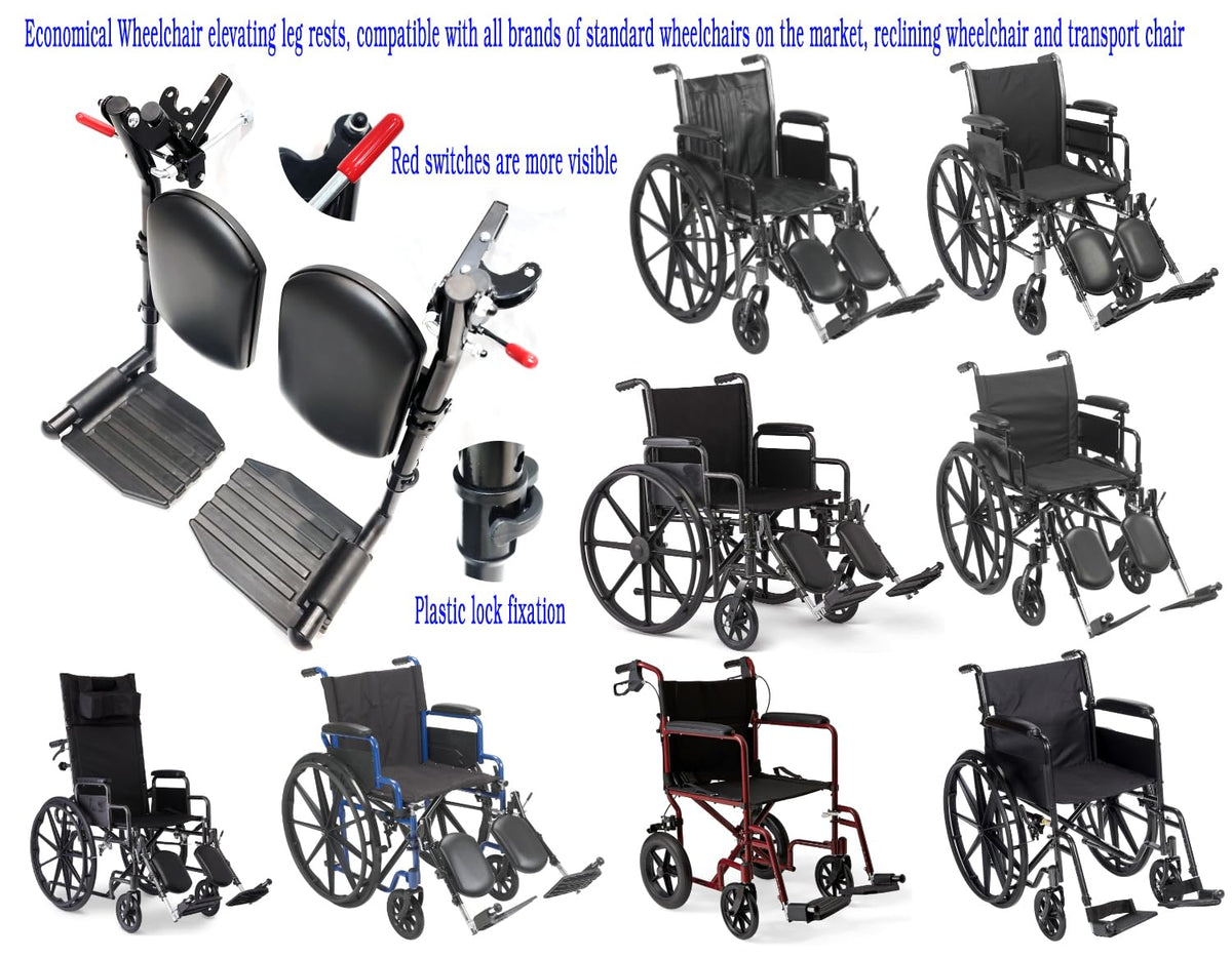 Black Padded Wheelchair Elevating Leg Rest Y6053