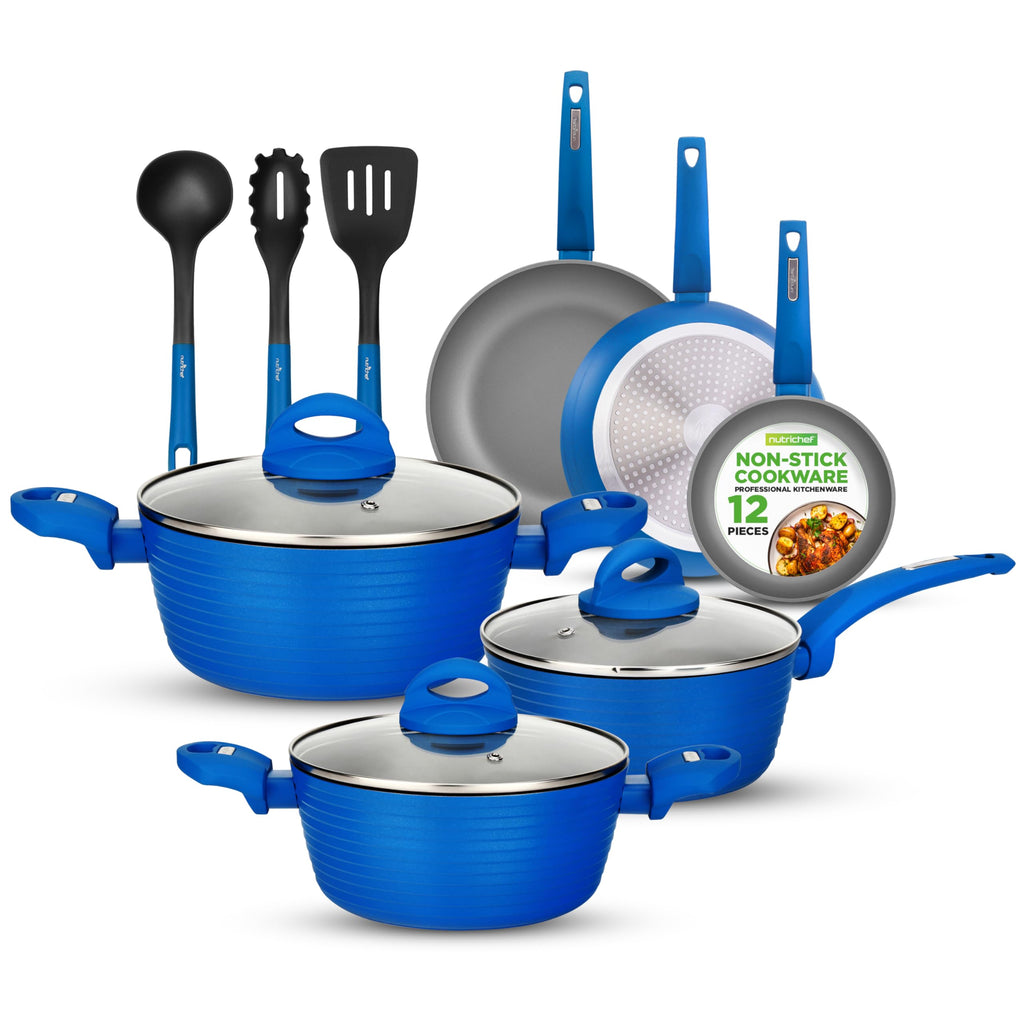 12 Pc Blue Nonstick Cookware Set S505
