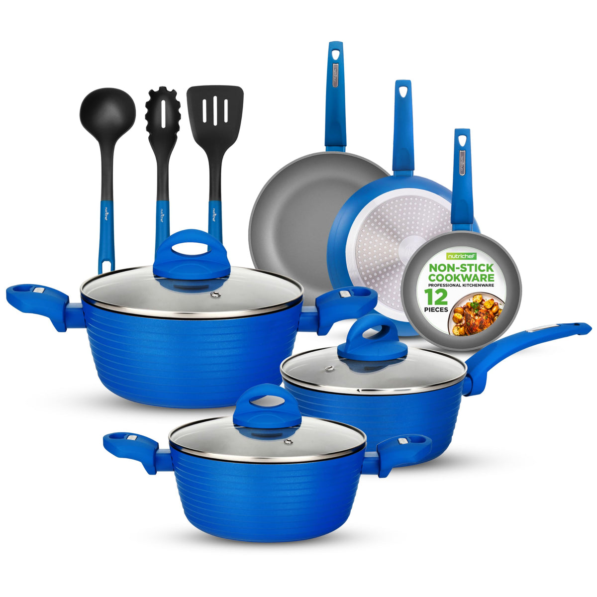 12 Pc Blue Nonstick Cookware Set S505