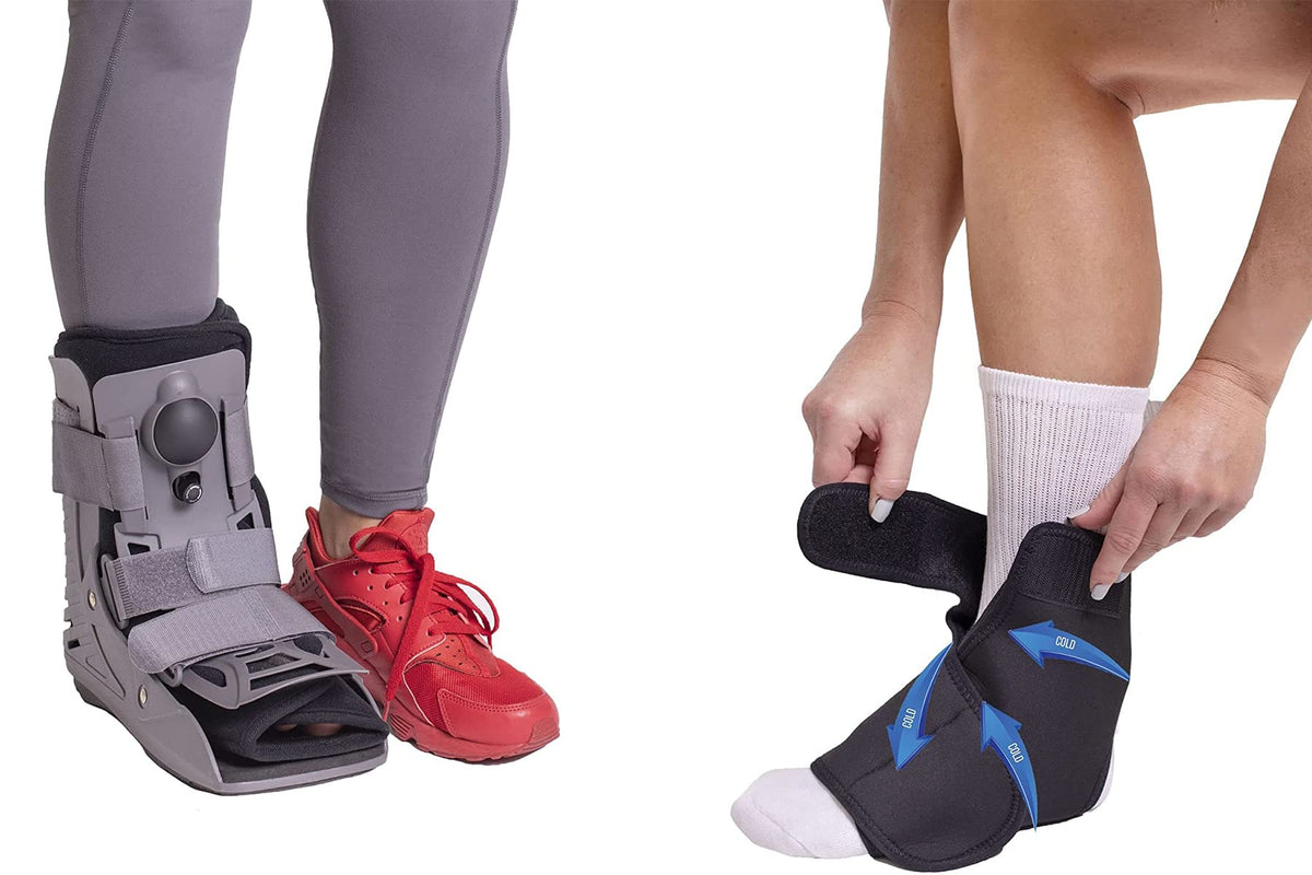 Ultra Light Short Full Shell Walking Boot + Reusable Ankle & Foot Ice Pack X4968