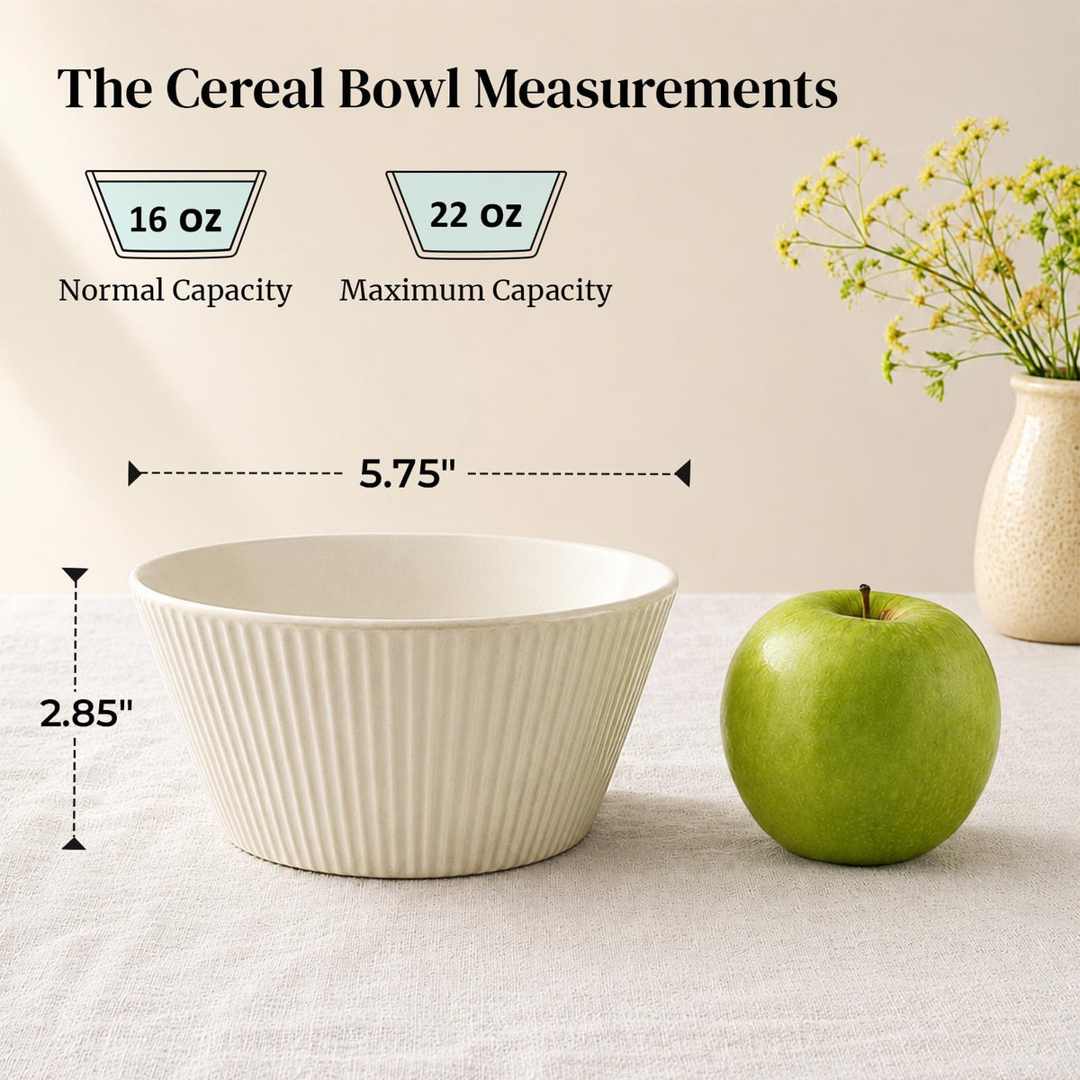 16 OZ Cereal Bowls Set of 4 and 8.5" Serving Bowls Set of 4 T761
