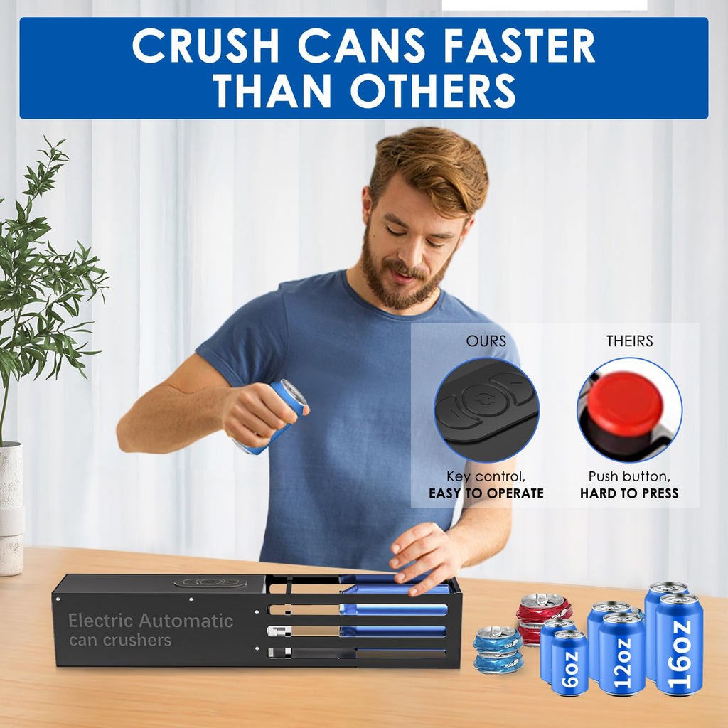 Automatic Electric Can Crusher for 8oz 12oz 16oz Cans P4053