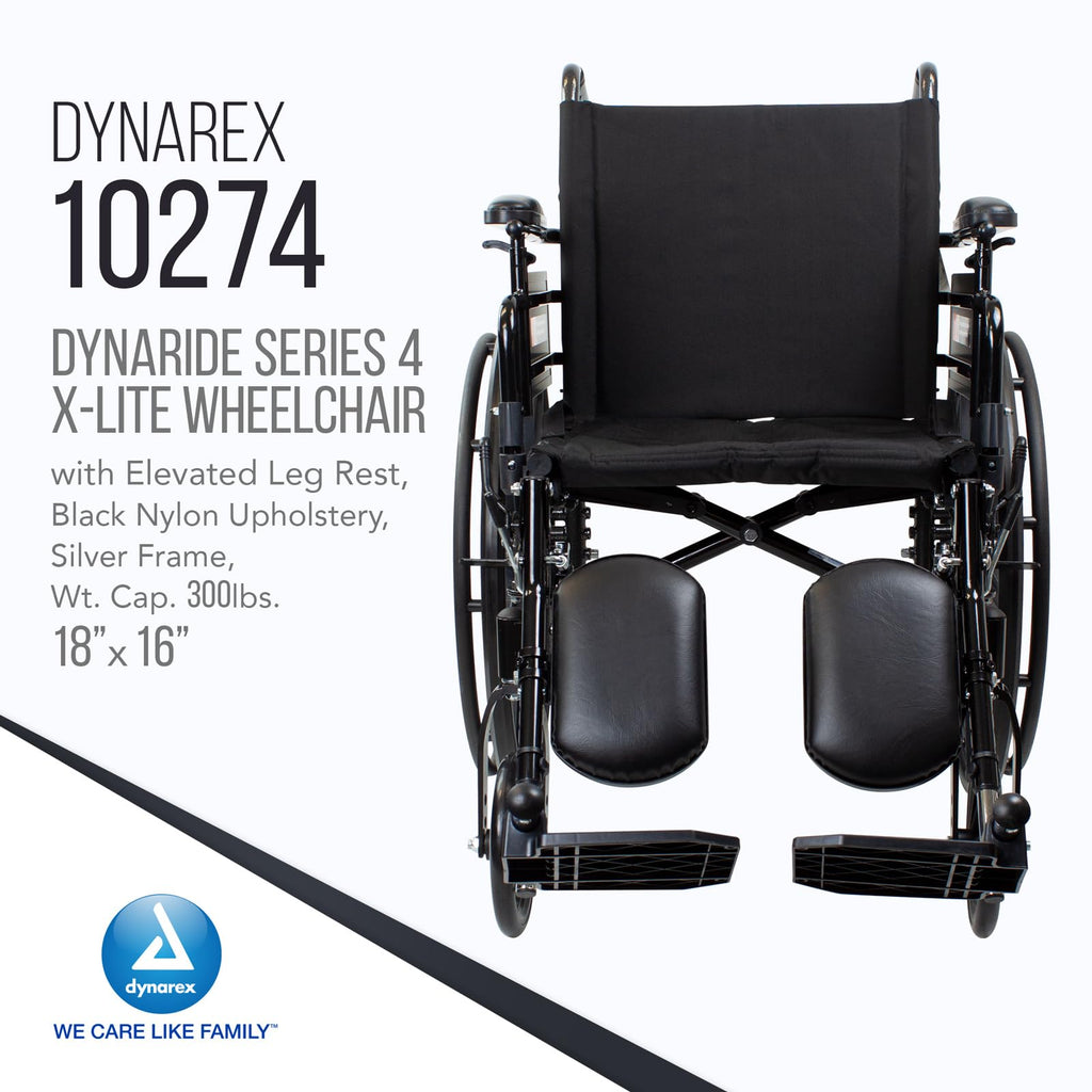 Black Nylon Wheelchair with Elevated Leg Rest D98895