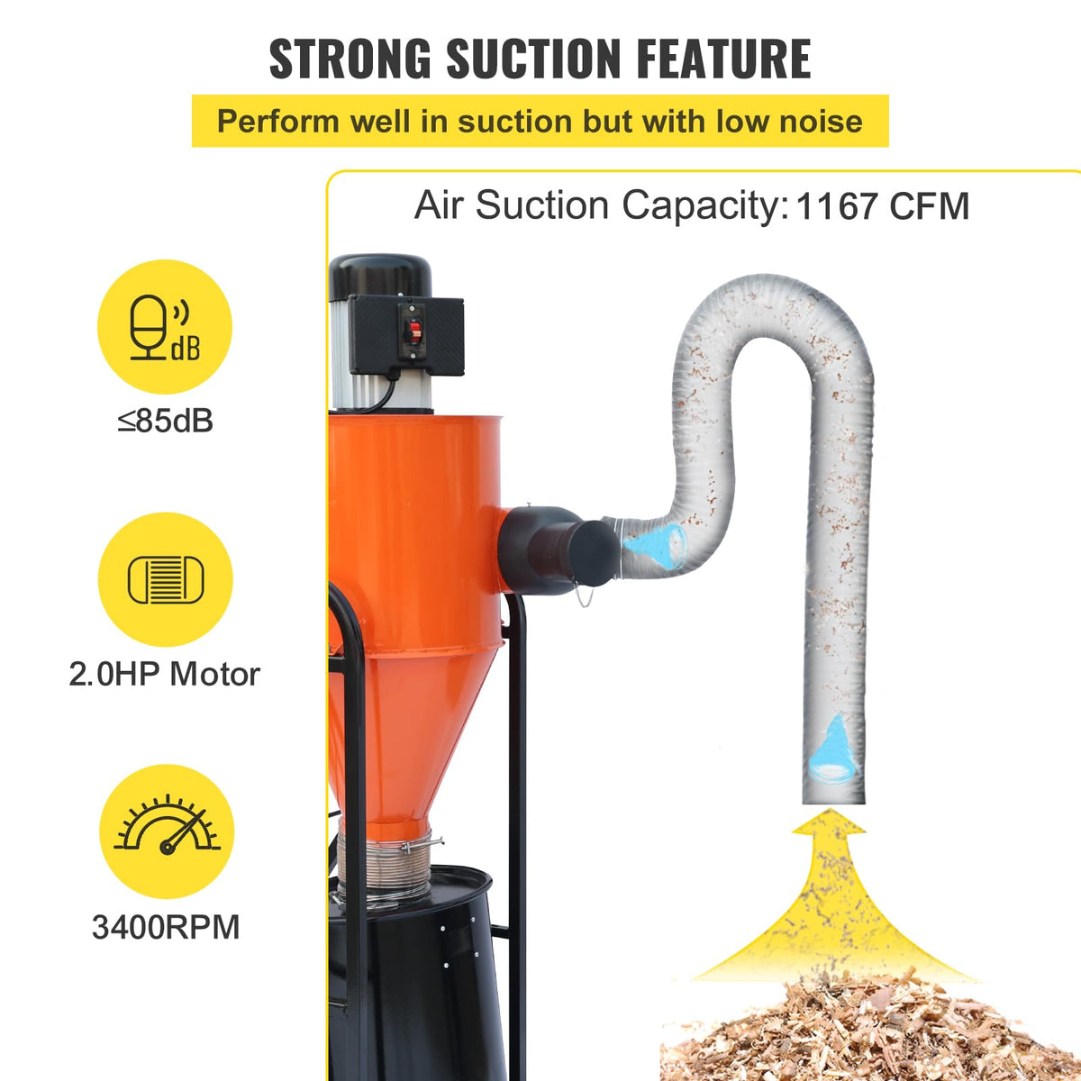 2 HP Portable Dust Collector with 39 Gallon Collection Bag Z911567