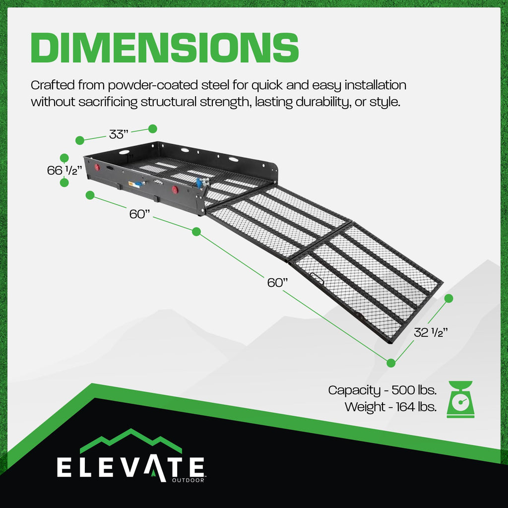 Folding Hitch Cargo Carrier with 60" Ramp H833