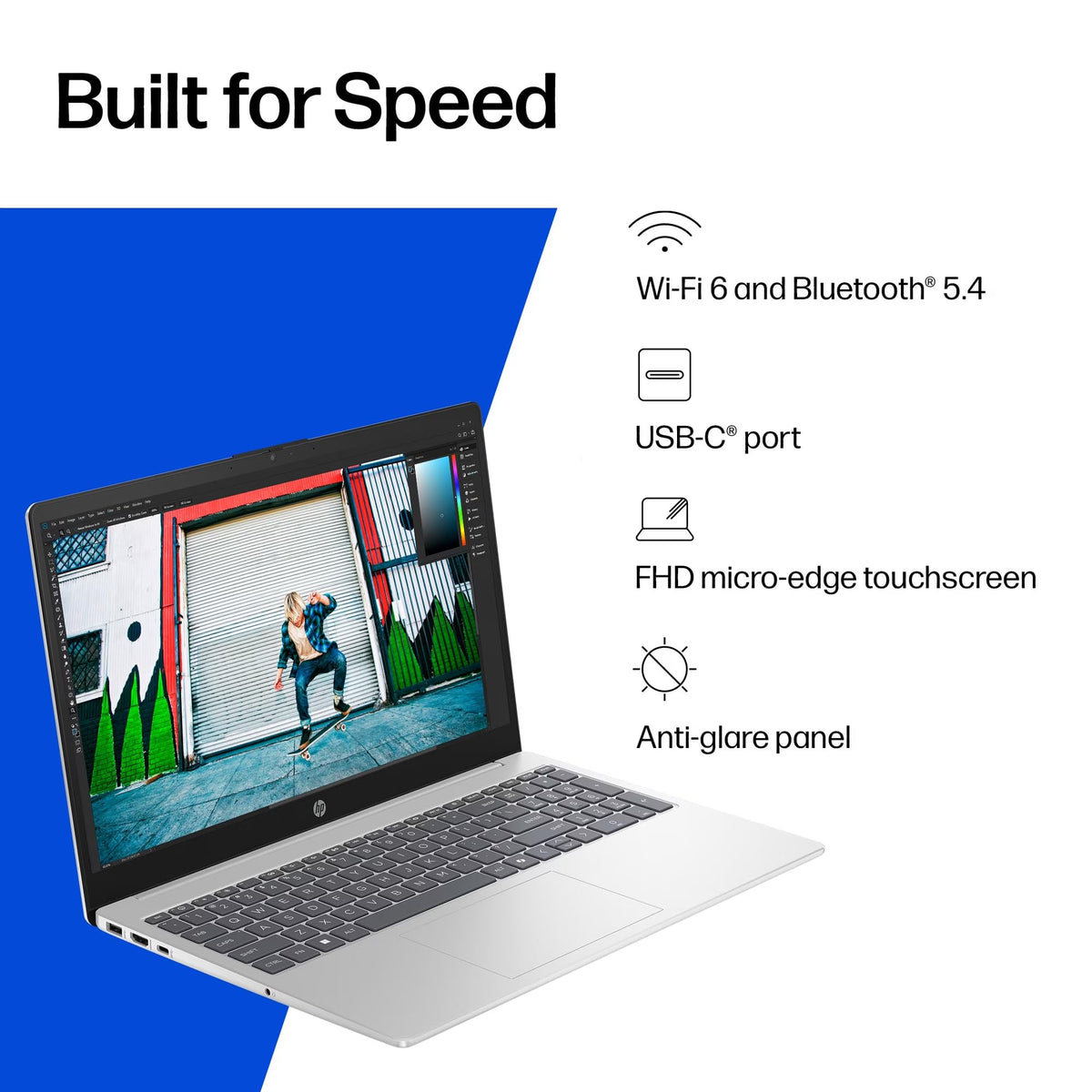 15.6" Full HD Touch Screen Laptop, Intel Core Ultra 5, 8GB RAM, 512GB SSD, Natural Silver S392785