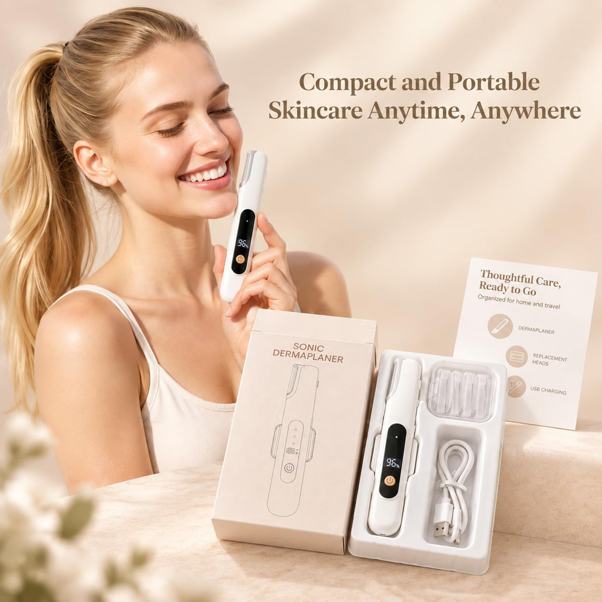 Sonic Dermaplane Razor with 5 Refill Blades B662