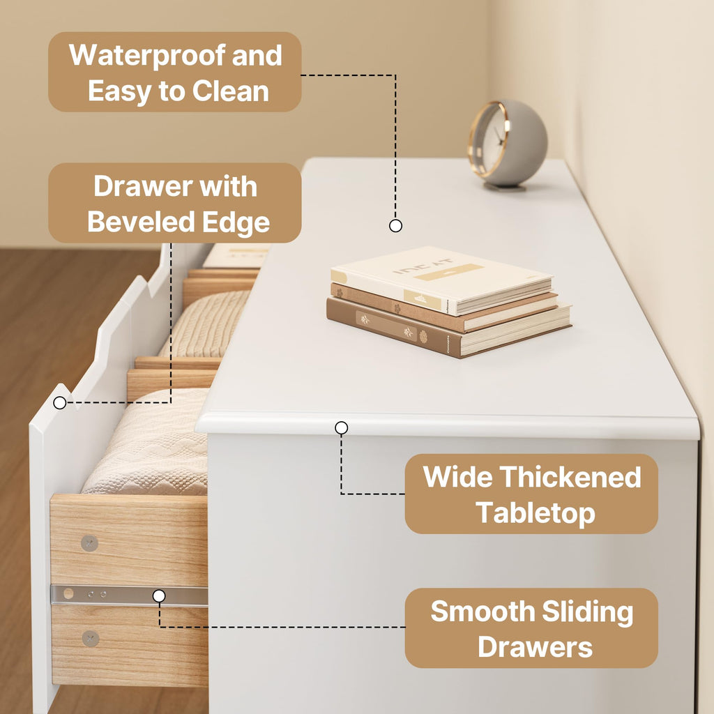 White 7 Drawer Dresser R465