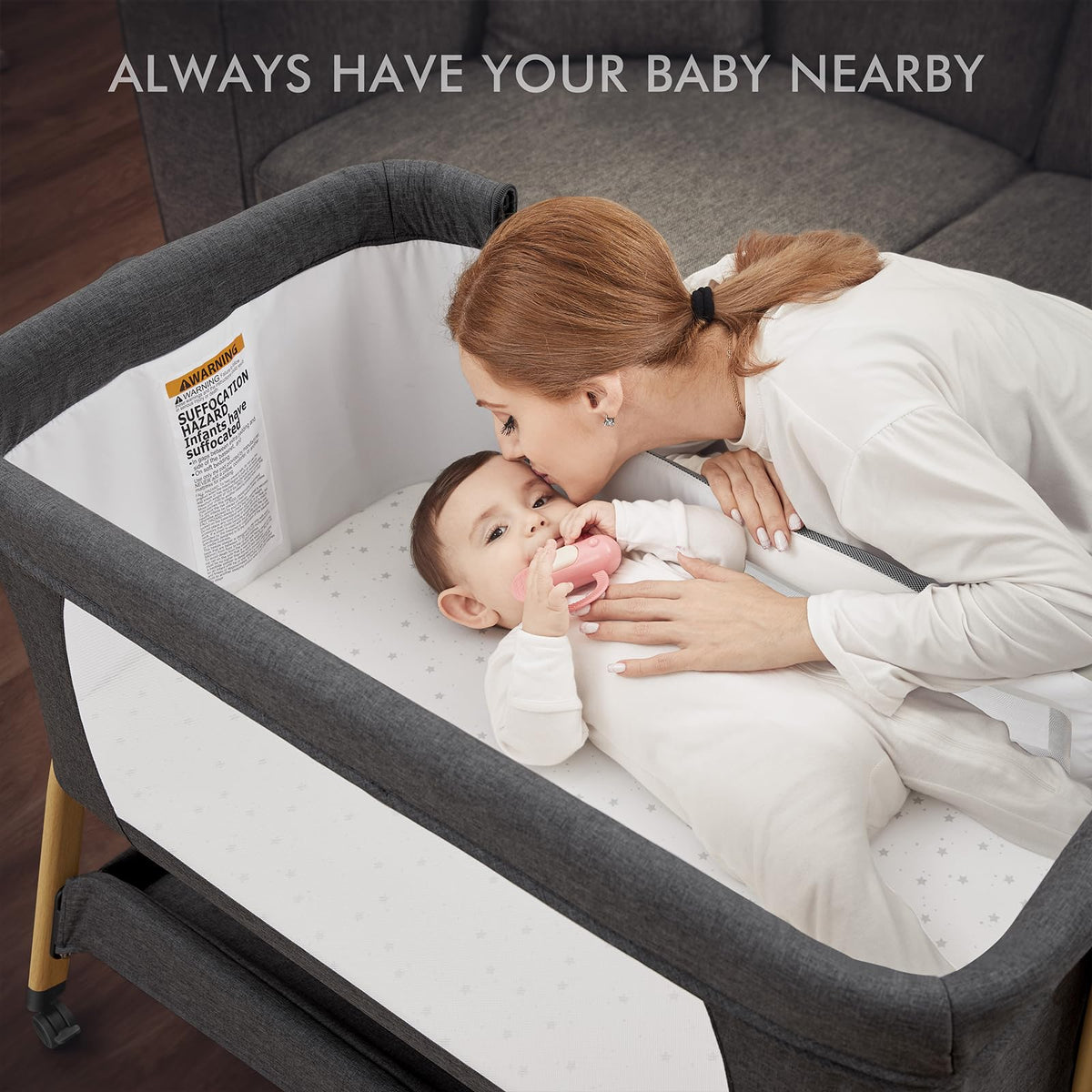 3-in-1 Dark Grey Baby Bassinet S262