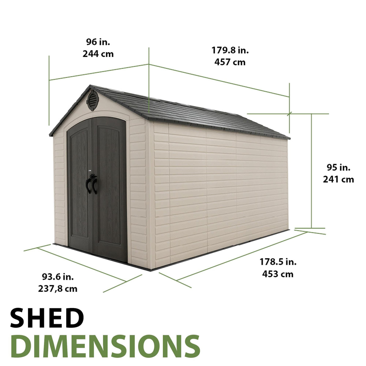 8x15 Ft Desert Sand Resin Outdoor Storage Shed K32567