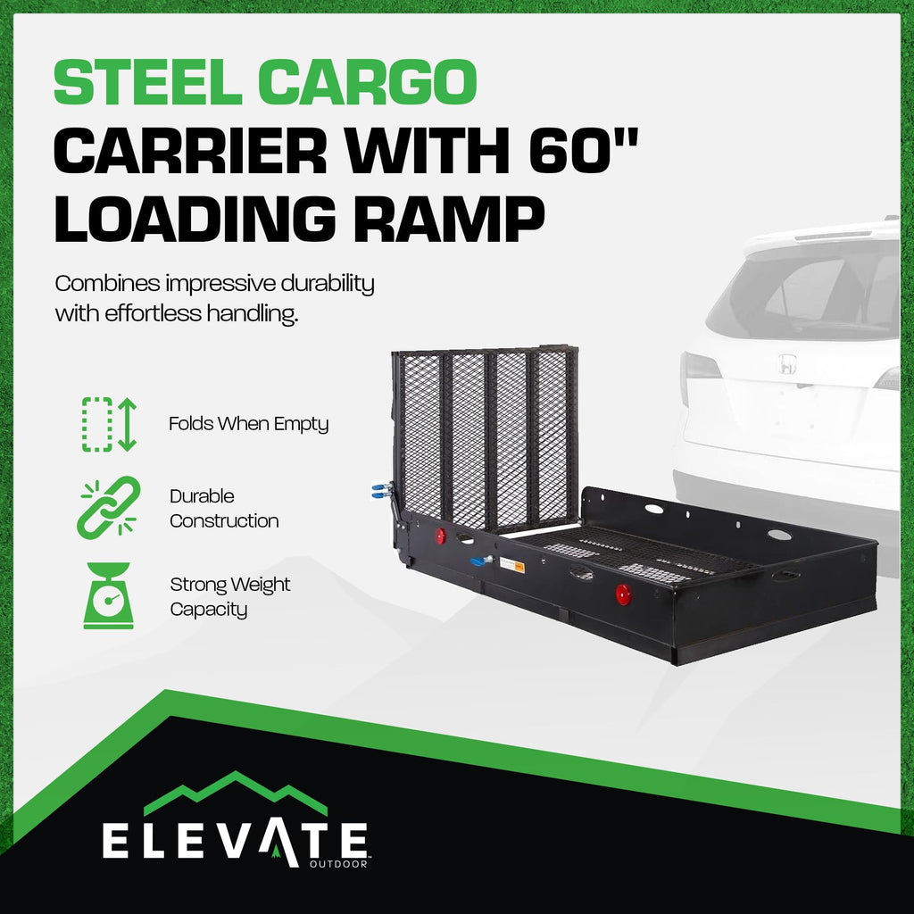 Folding Hitch Cargo Carrier with 60" Ramp H833