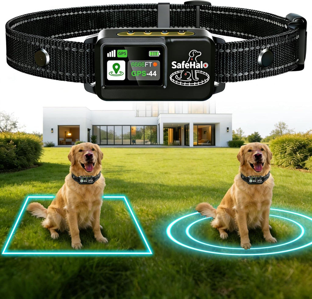 Wireless GPS Dog Fence Collar, 65–9,840 ft Radius, IPX7 Waterproof M114
