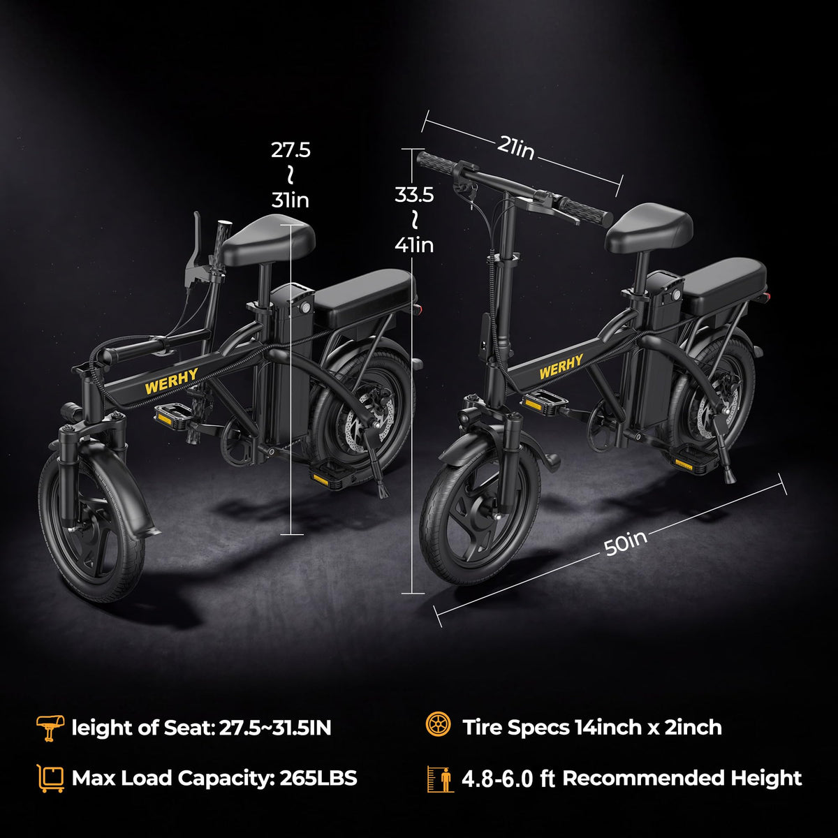 Electric Bike for Adults 750W Peak Motor 20 MPH Folding Ebike 14" J101