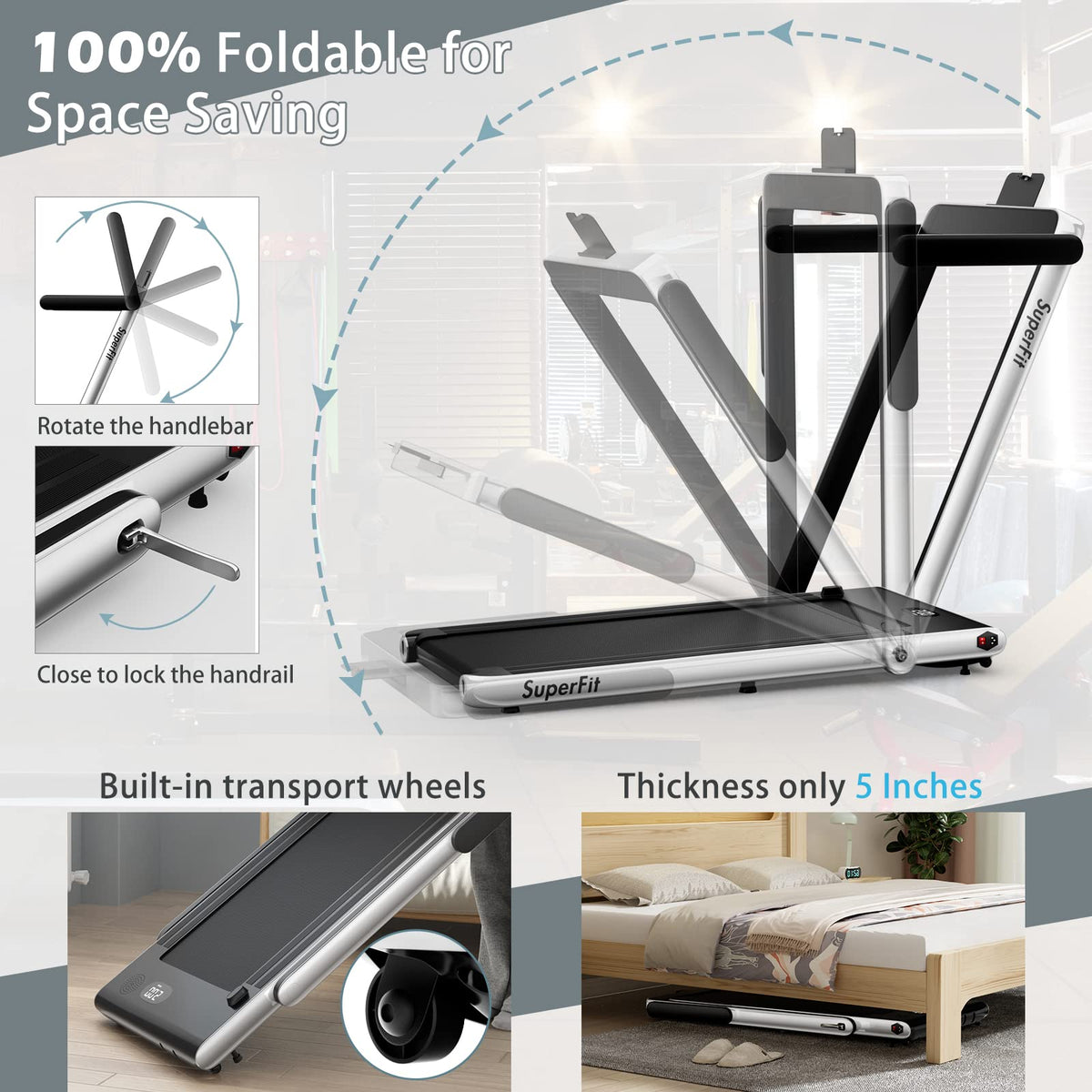 2 in 1 Folding Electric Treadmill R39588