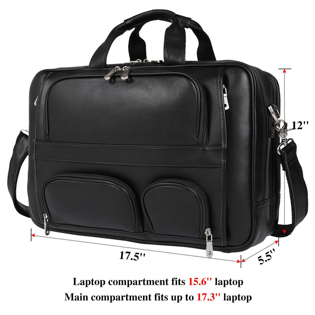 Cowhide Leather 17.3 Inch Messenger Bag Laptop Briefcase Z53413