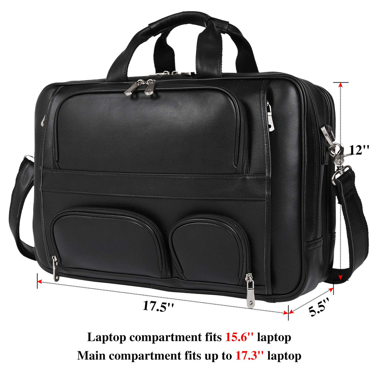 Cowhide Leather 17.3 Inch Messenger Bag Laptop Briefcase Z53413