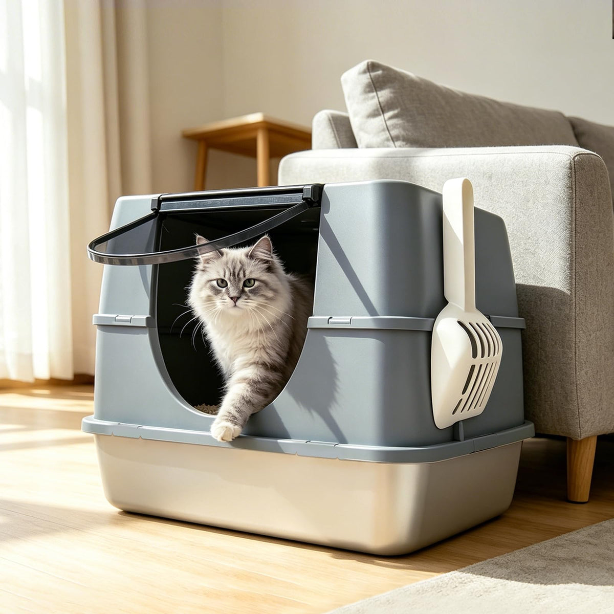 Stainless Steel Enclosed Litter Box D313812