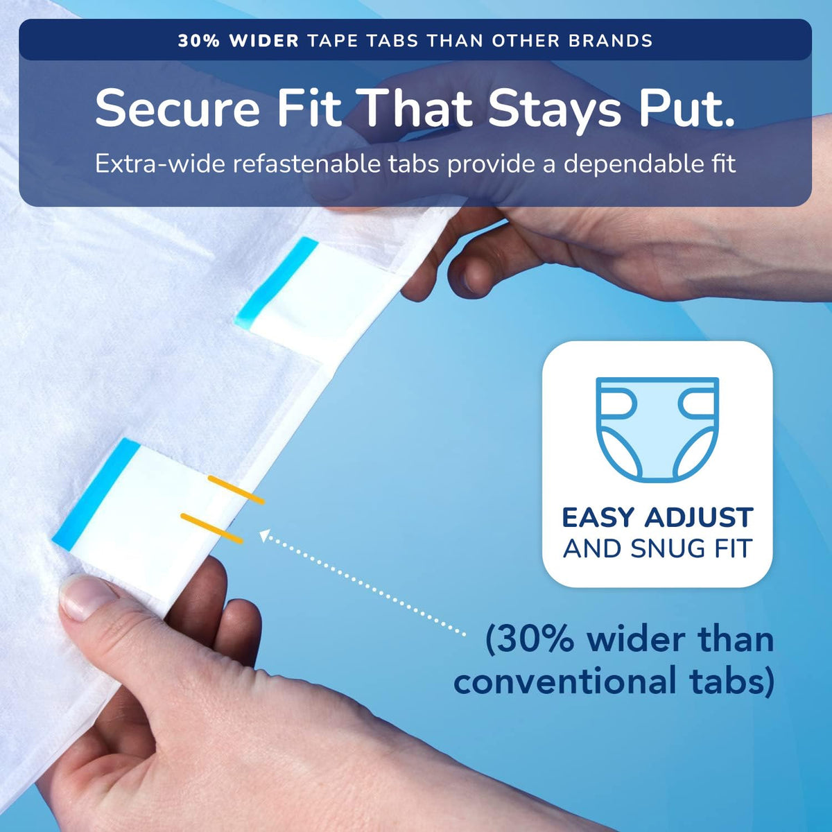 Plastic Backed Ultra Absorbent Fitted Incontinence Briefs Large 12 Count L70323