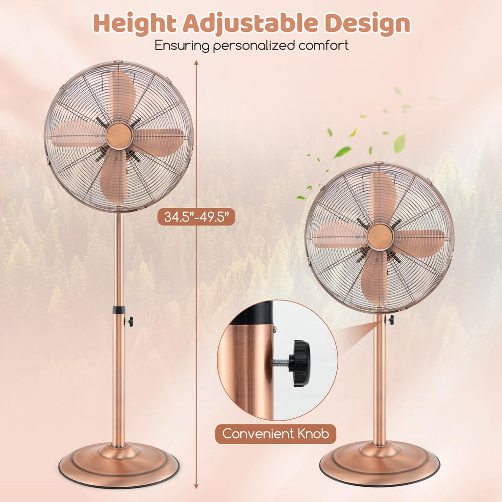 16" Metal Pedestal Fan with Adjustable Height F264142