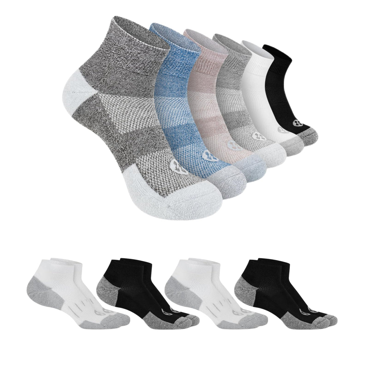 Diabetic Socks for Men, 10 Pairs Ankle & Low Cut Size 9-15 U40821
