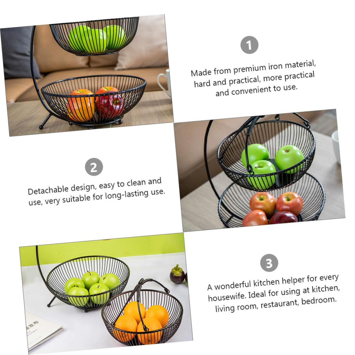 Double Layer Iron Fruit Basket E544336