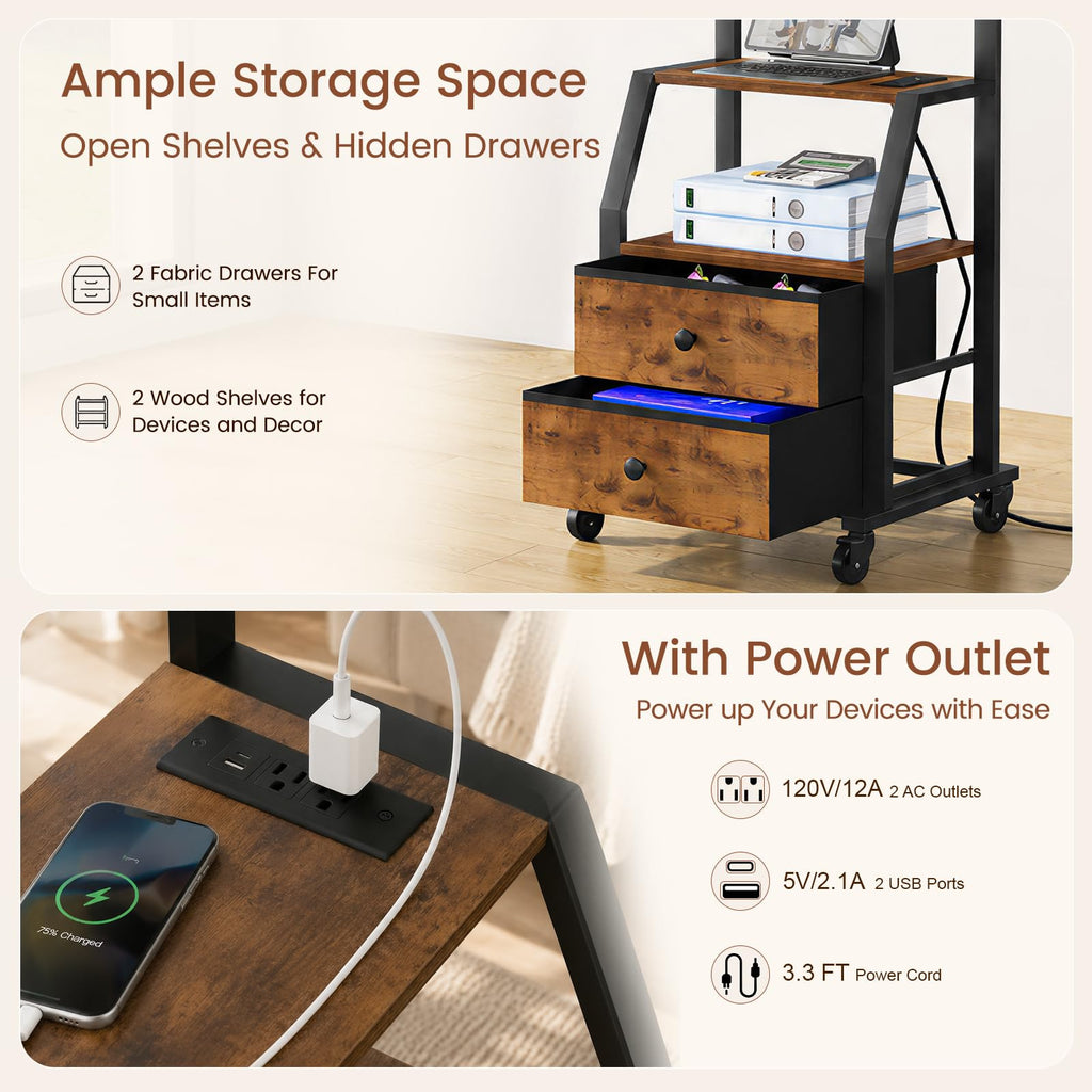 Rolling TV Stand for 32-55 Inch TVs L7031
