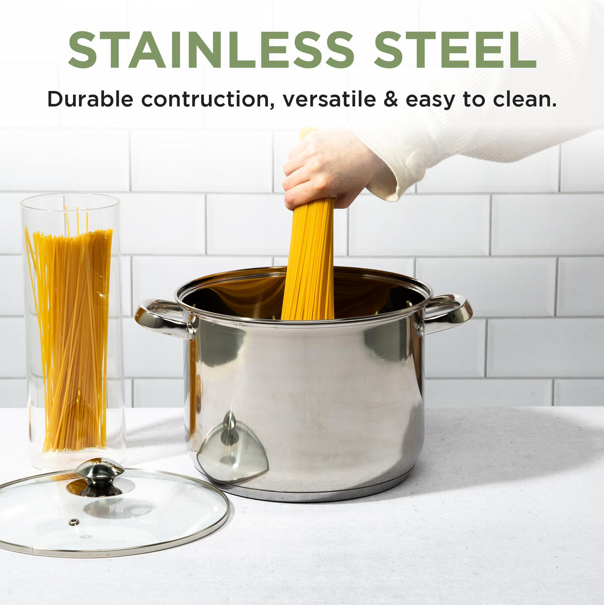 Stainless Steel 8-Quart Stock Pot with Glass Lid B96335