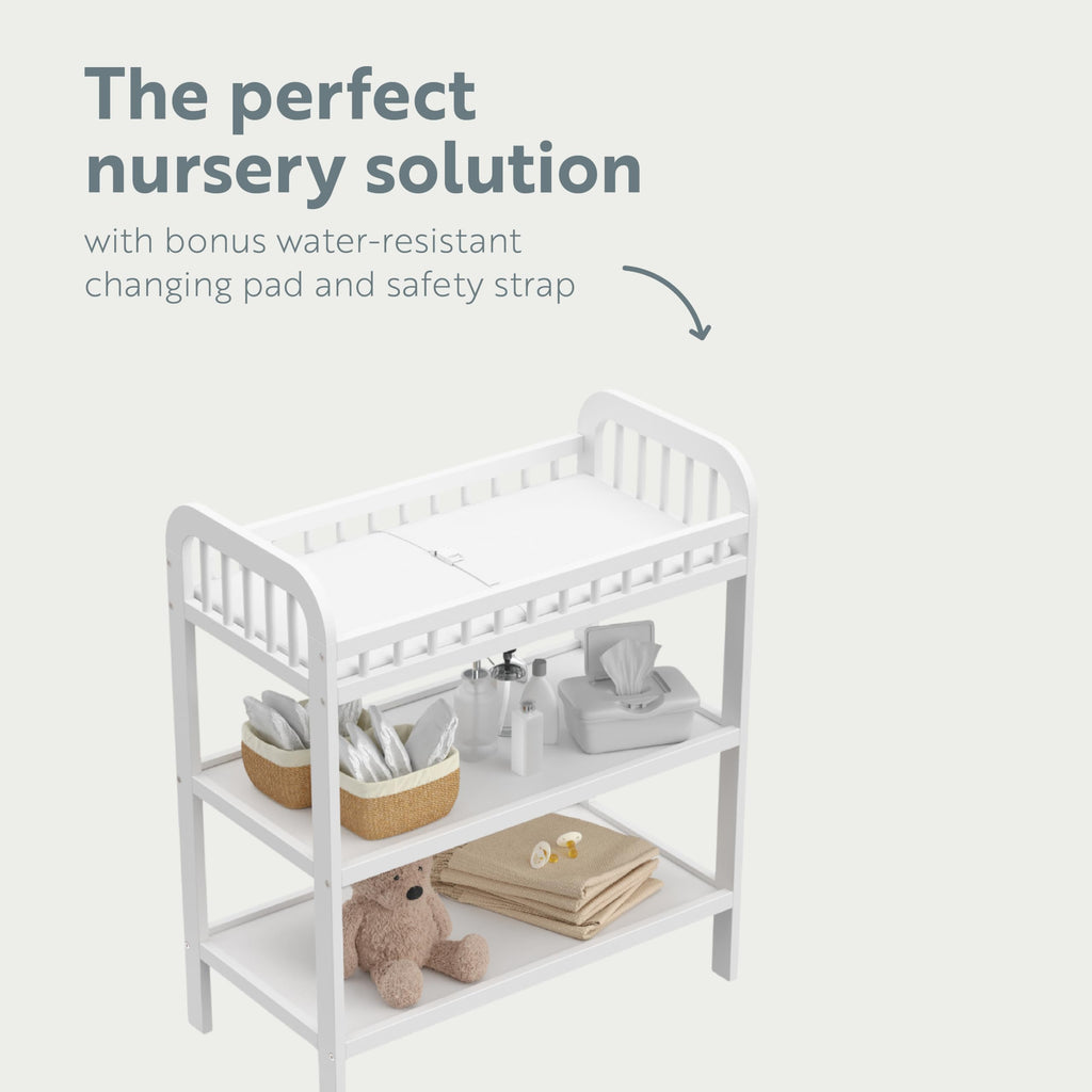 White Changing Table with Changing Pad J410