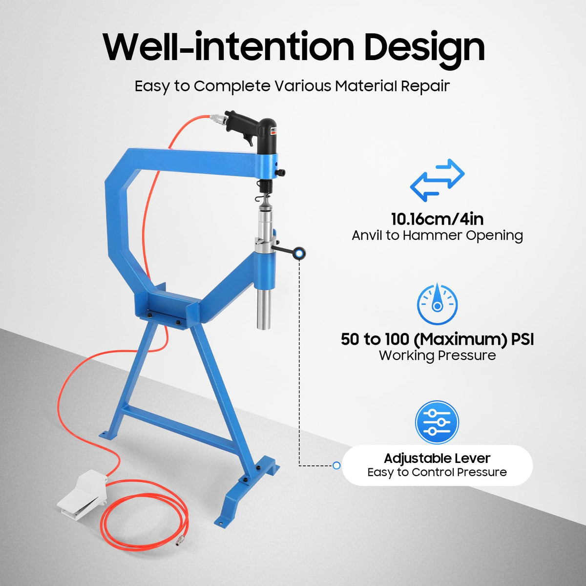 Pneumatic Planishing Hammer with Stand & Pedal F57737