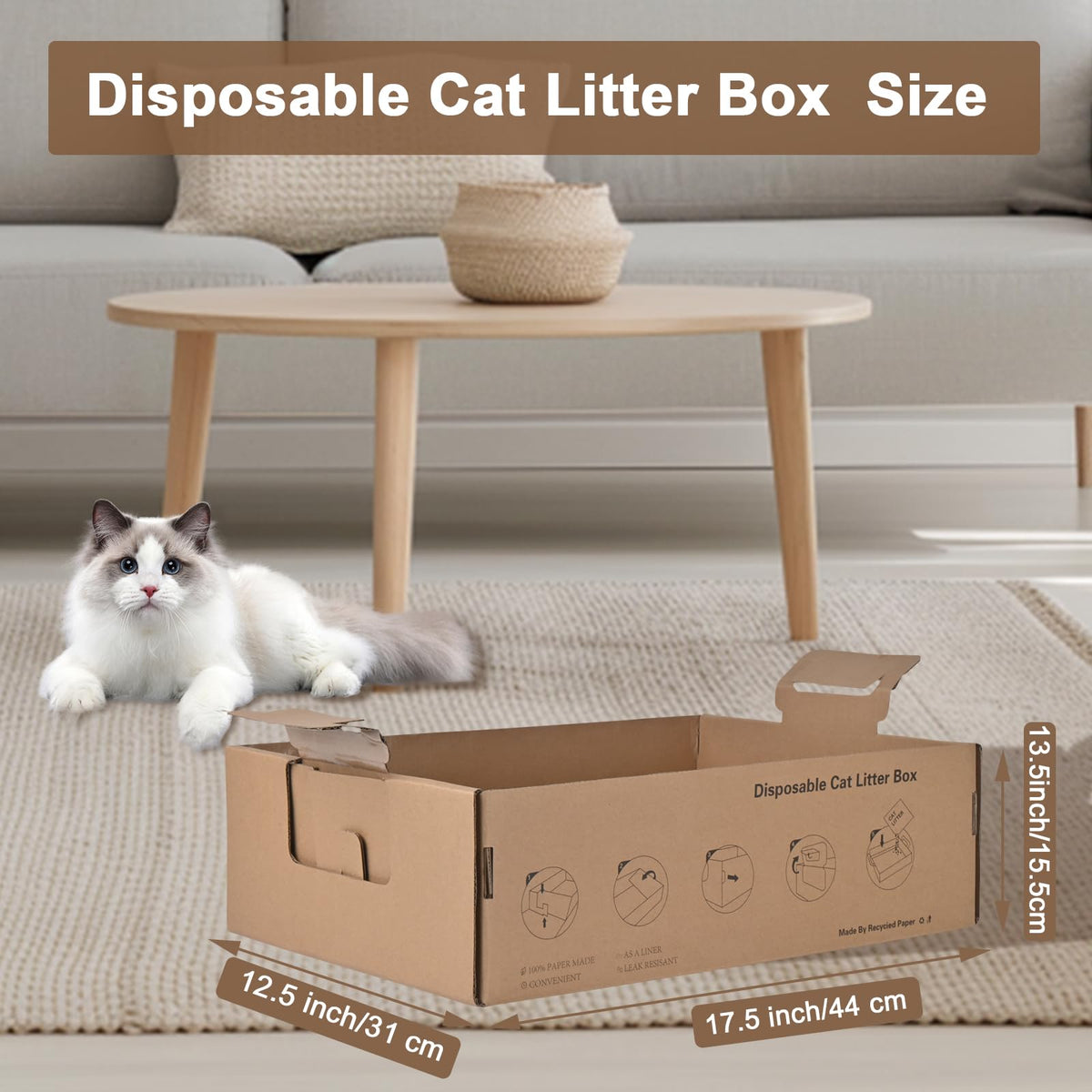 2 Pack Large Cardboard Cat Litter Box N7550