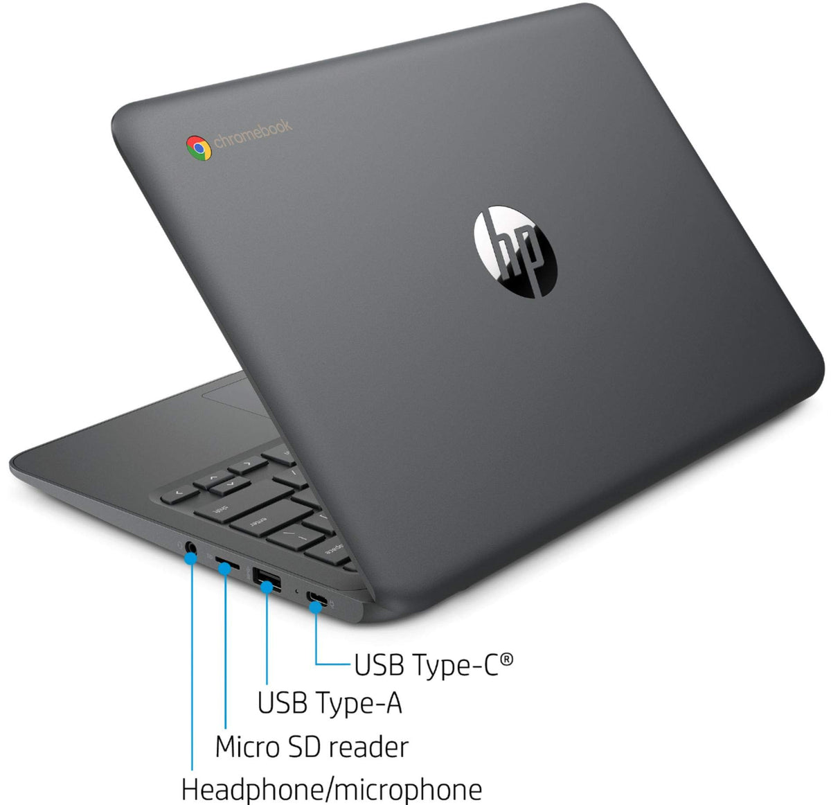 11.6" HD Chromebook, Intel Celeron N3350, 4GB LPDDR2, 32GB eMMC, Chrome OS, Ash Gray D946