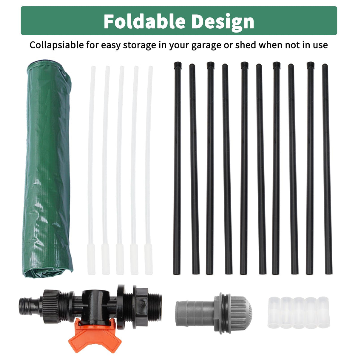 50 Gallon Portable Folding Rain Barrel with Spigots N78852
