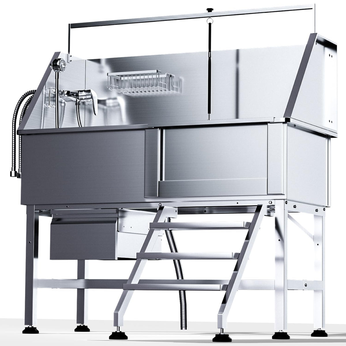 46" Stainless Steel Dog Washing Station with Storage Drawer G489