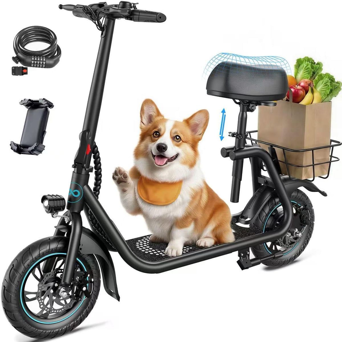 Electric Scooter with Seat & Basket E633