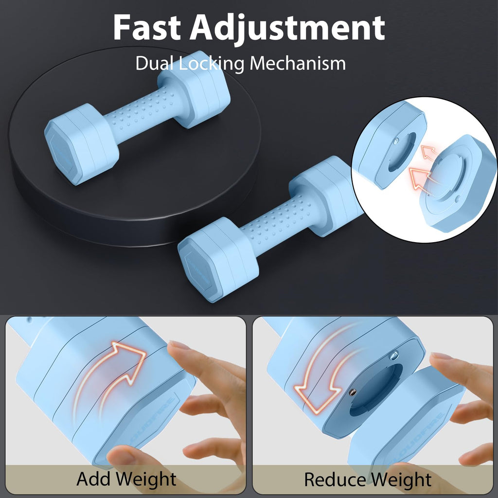 Adjustable 4 in 1 Dumbbell Set of 2, 5 lb V283077