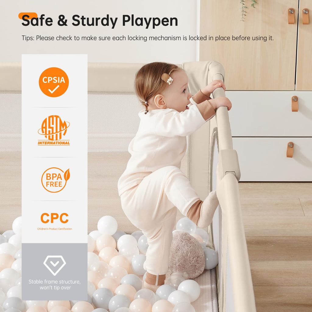 Foldable Baby Playpen with Gate Q382
