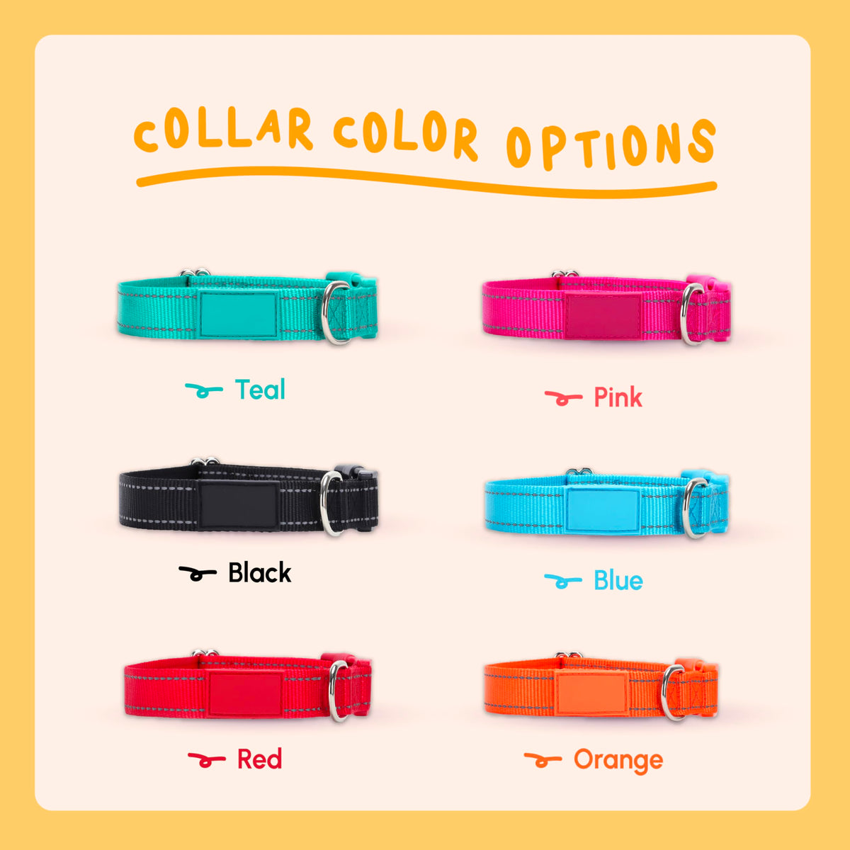 Reflective Nylon Personalized Dog Collar G6462