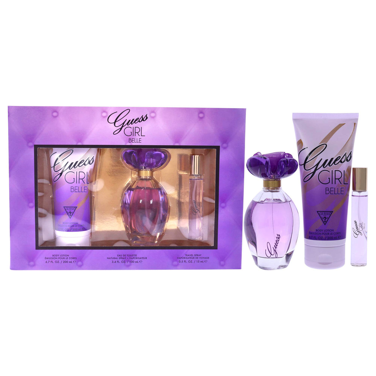 3 Pc Gift Set 3.4 oz EDT Spray 0.5 oz EDP Travel Spray 6.7 oz Body Lotion T289