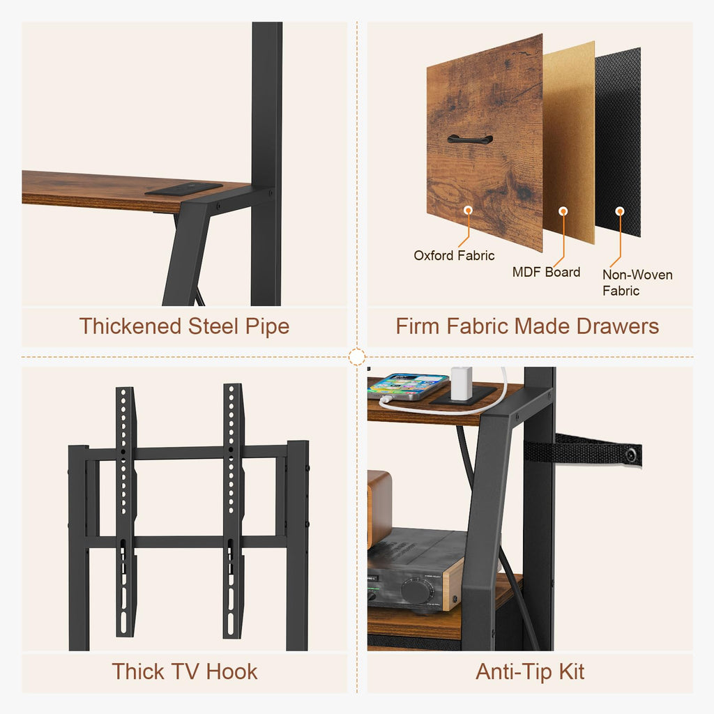 Rolling TV Stand for 32-55 Inch TVs L7031