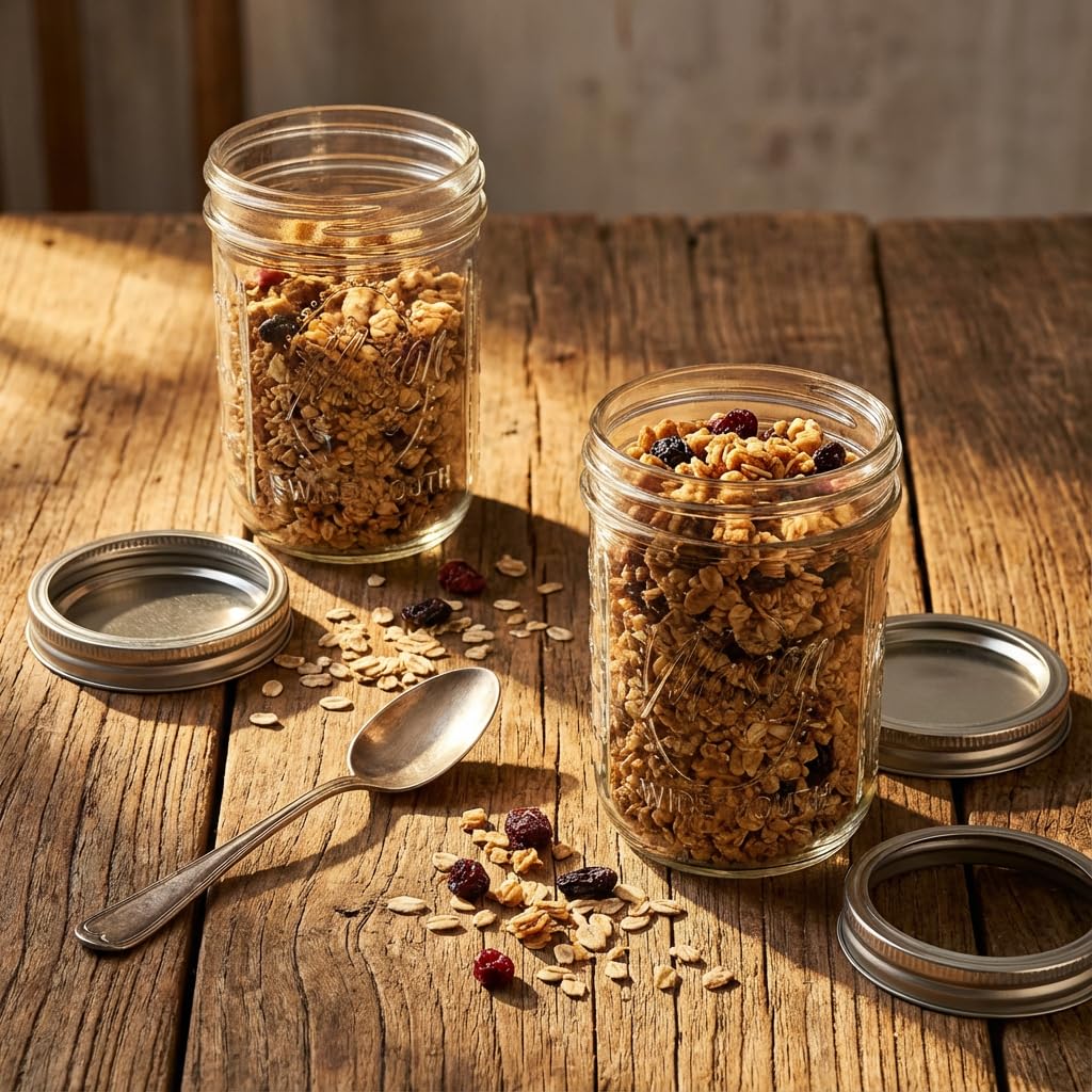 12 Pack 16 oz Wide Mouth Glass Mason Jars with Lids W616579