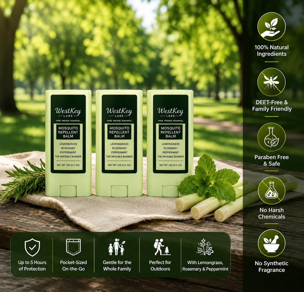 Mosquito Repellent Balm Stick 3-Pack 0.5oz DEET-Free Plant-Based Q269410