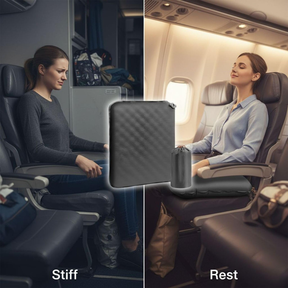 2 Pcs Inflatable Seat Cushion Lightweight Nylon TPU X741