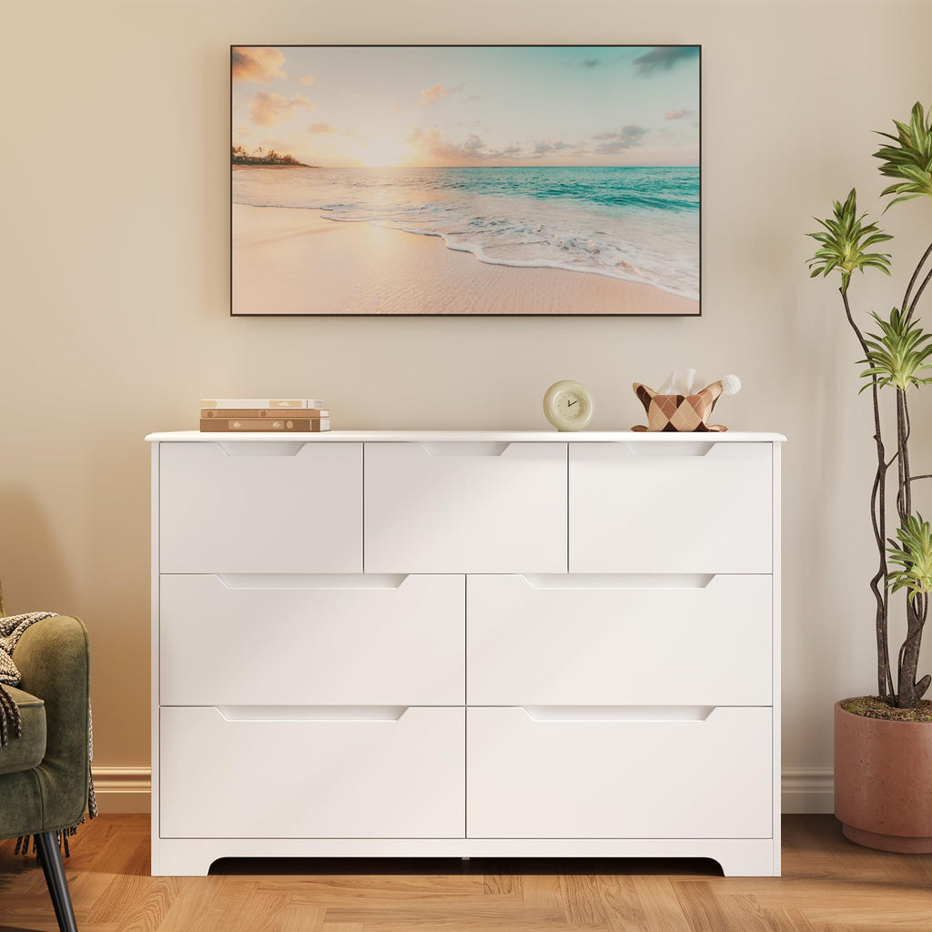White 7 Drawer Dresser R465