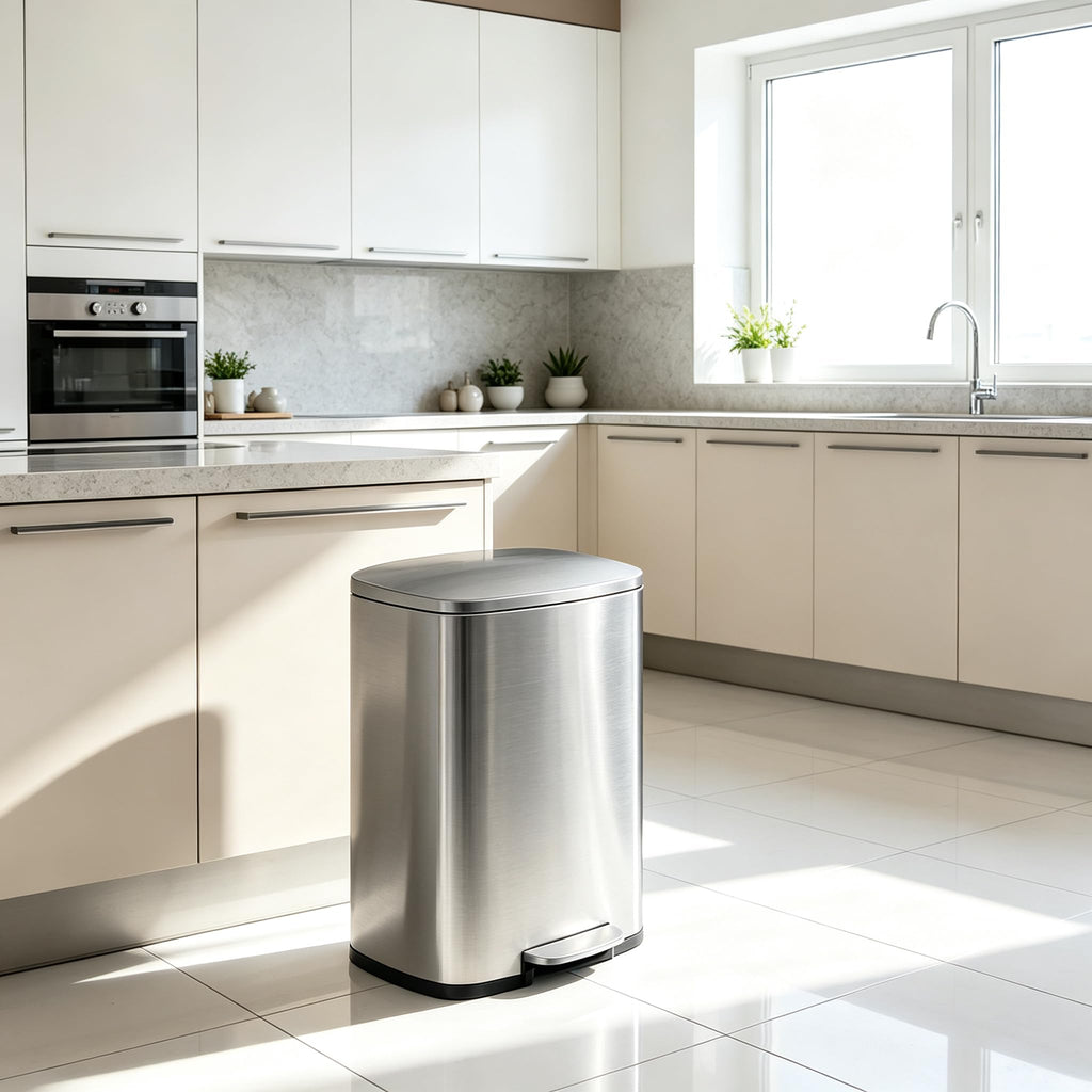 13 Gallon Stainless Steel Step Trash Can B57866