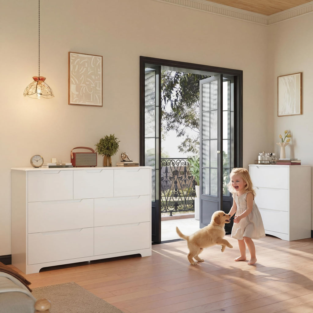 White 7 Drawer Dresser R465
