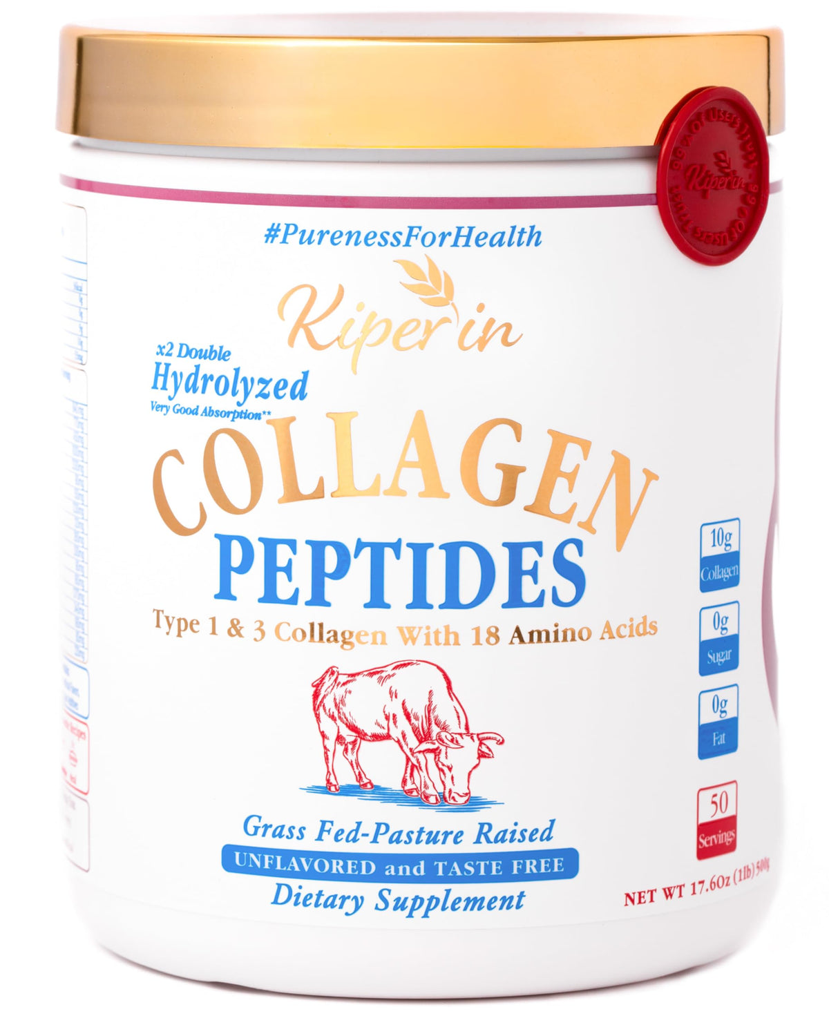 Hydrolyzed Collagen Peptides Type I & III Unflavored 50 Servings H58146