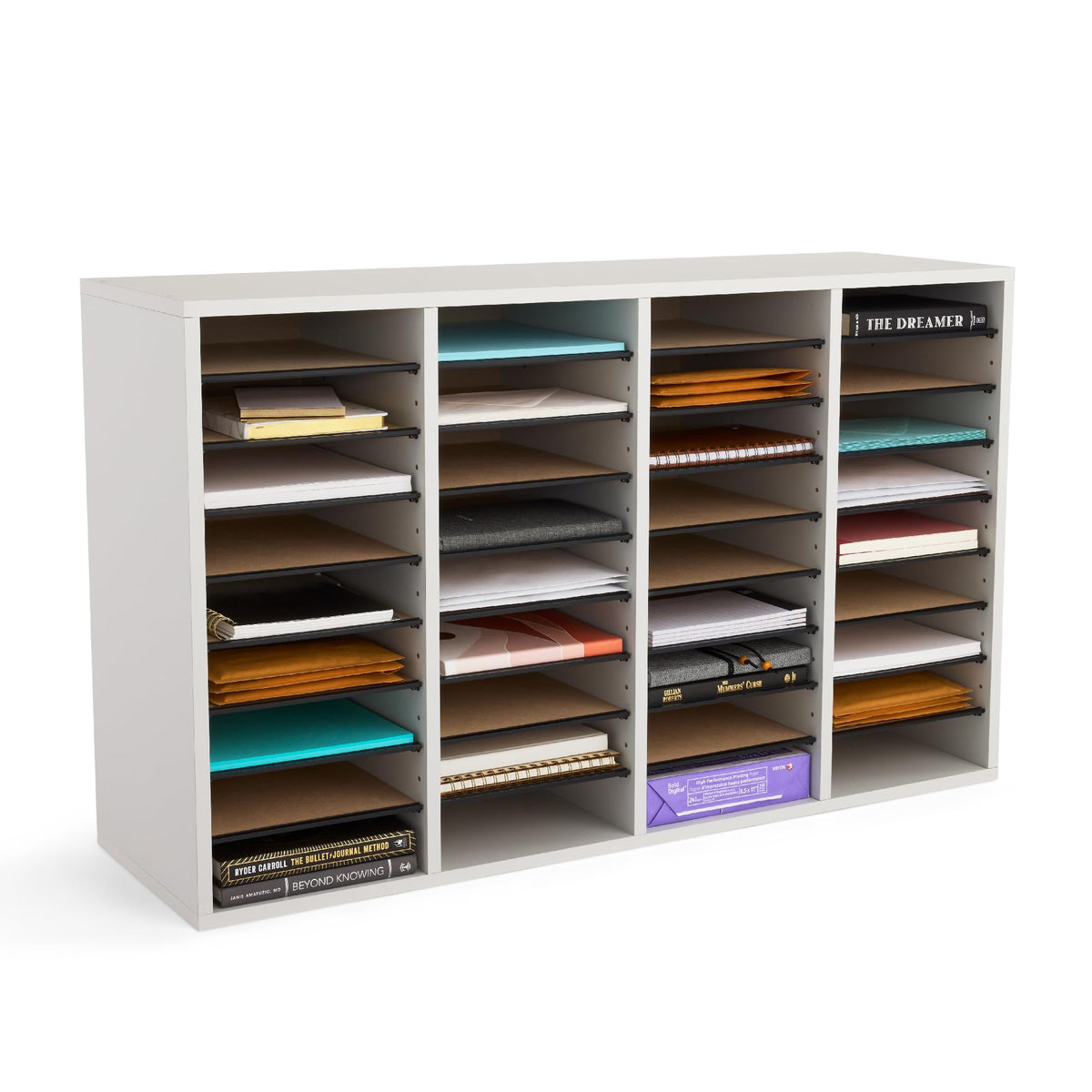 36 Compartments Wood Literature Organizer Y386